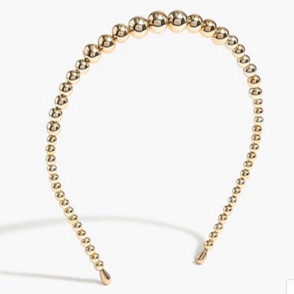 J. Crew Factory Accessories - J Crew single row Gold Beaded Headband